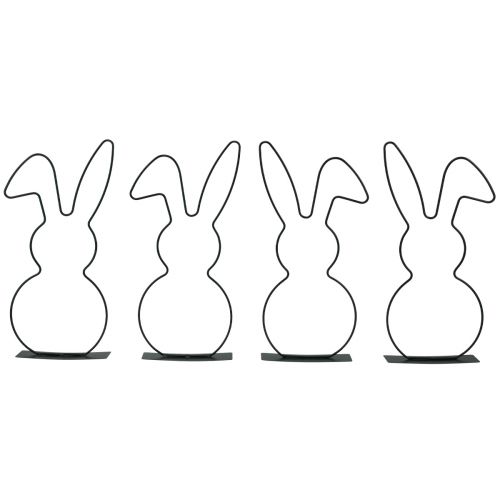 Floristik21 Deko Hase Schwarz Metall Aufsteller Ostern 30cm 4 St