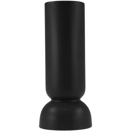 Keramik Vase Schwarz Modern Oval Form Ø11cm H25,5cm