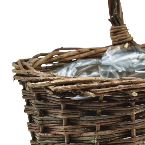 Floristik21 Korb mit Henkel Pflanzkorb Korb oval 26/24/20cm 3er-Set