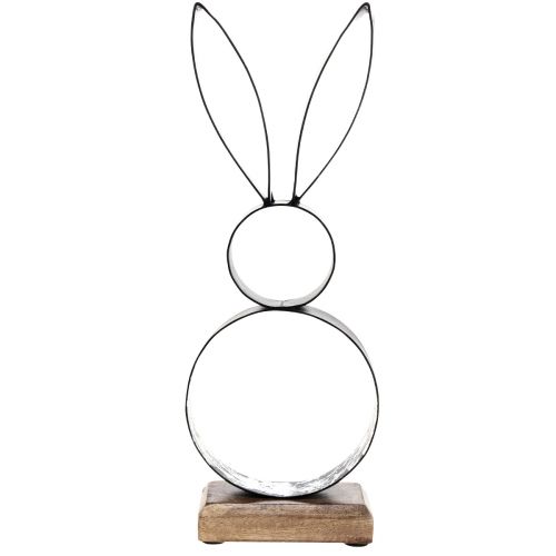 Artikel Osterhasen Deko Dekoring Metall mit Holz Sockel 21×55cm