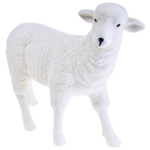 Artikel Schaf Deko Figur Tischdeko Ostern Weiß Beflockt 30×28cm