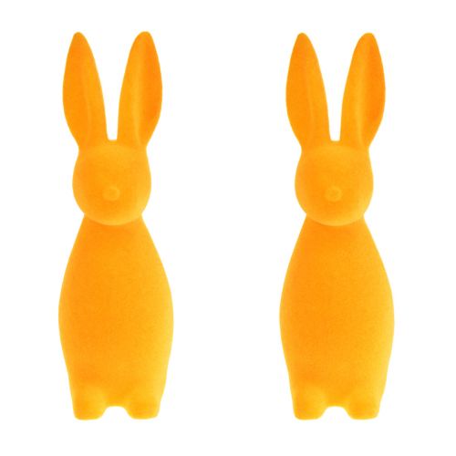 Artikel Osterhasen Orange Beflockt – 2. Wahl – Osterdeko Hasen 8x10x29cm 2 St