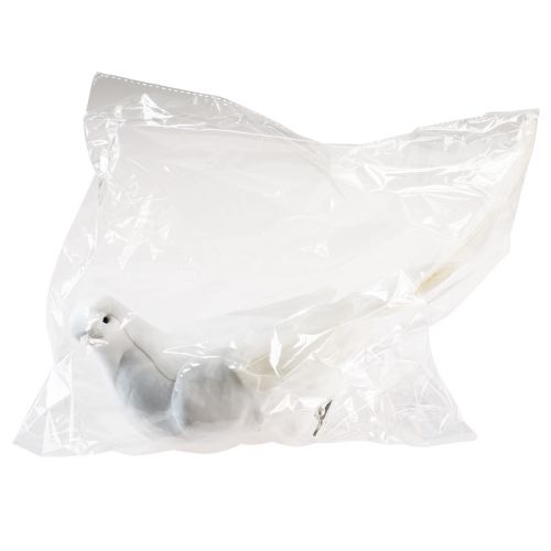 Floristik21 Hochzeitsdeko Taube Weiß Hochzeitstauben mit Clip 31,5cm