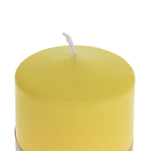 Artikel Stumpenkerze Gelb Zitrone Wenzel Kerzen PURE Kerzen 90×70mm