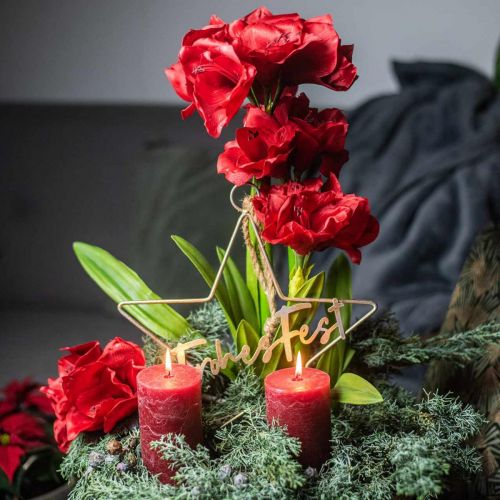 Floristik21 Künstliche Amaryllis Rot 3 Seidenblumen auf Moosballen H64cm