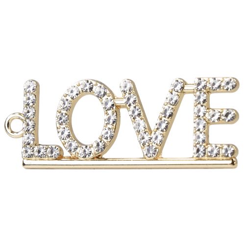 Floristik21 Valentinstag Deko Anhänger Love Metall Silbern 4cm 12St