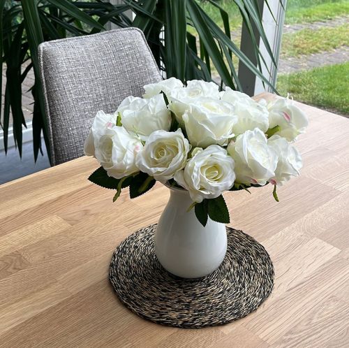 Artikel Künstliche Rosen im Bund Weiß 30cm 8 St