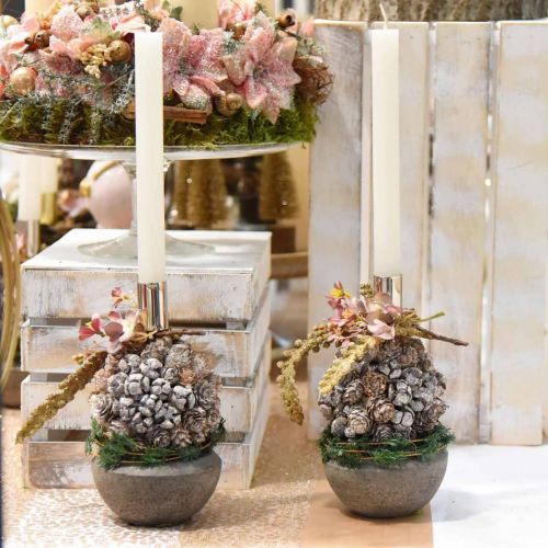 Floristik21 Weihnachtsdeko Zapfen Kugel zum Hängen Christbaumschmuck Ø10cm