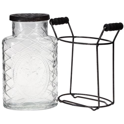 Artikel Glas Vase mit Deckel Steckhilfe Flasche 16,5×8,5×18,5cm