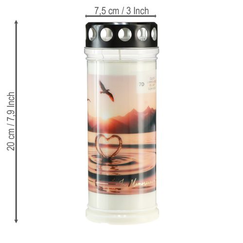 Artikel Grabkerzen Grablichter Sonnenuntergang, wetterfest, 7 Tage Brenndauer, 7.5x20cm, 2er Set