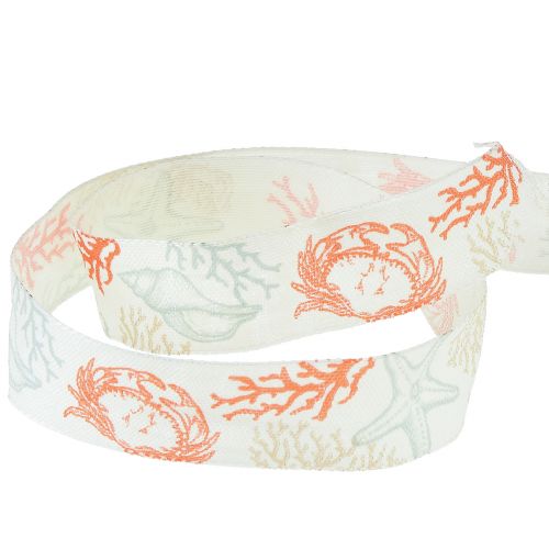 Artikel Dekoband maritim Geschenkband Korallen 25mm 18m