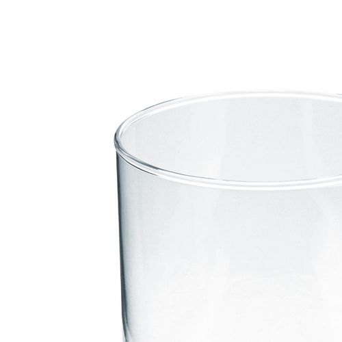 Floristik21 Glasvase mit Fuß Blumenvase Glas Deko Vintage H15cm Ø11cm