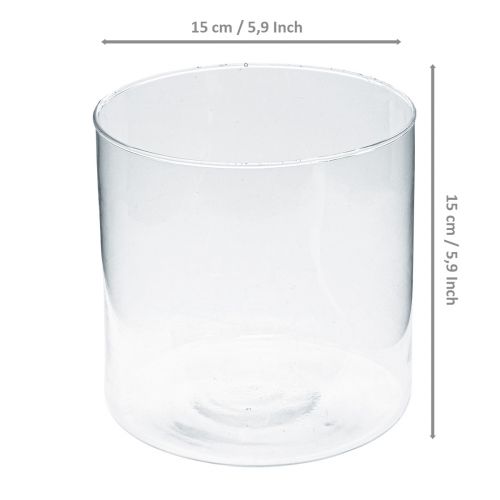 Artikel Glasvase Glaszylinder Blumenvase Glas Deko H15cm Ø15cm