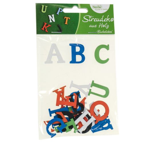 Artikel Tischdeko Einschulung, Streudeko Einschulung, Holzbuchstaben bunt 2,5cm 26 St