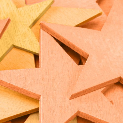 Artikel Streudeko Sterne Holz Orange Tischdeko Set Weihnachten 3 Größen Ø3,5/5,5/7cm 48 St