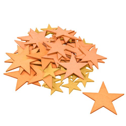 Artikel Streudeko Sterne Holz Orange Tischdeko Set Weihnachten 3 Größen Ø3,5/5,5/7cm 48 St