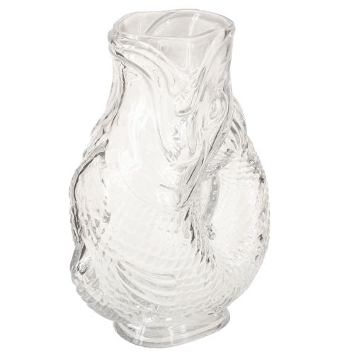 Glasvase Fischform Transparent 24,5 cm für Dekoration und Blumenarrangements
