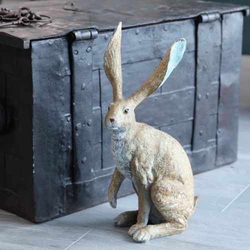 Artikel Hochwertige Hasenfigur 43 cm aus Polystone für Frühlings- und Osterdekoration