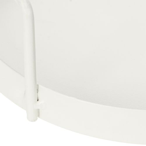 Artikel Pflanzschale Tablett Weiß Metall Rund 18cm für Deko & vielseitige Verwendung