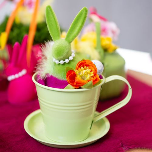 Artikel Pflanztopf Tasse aus Metall 11 cm im 6er-Set für kreative Dekoideen