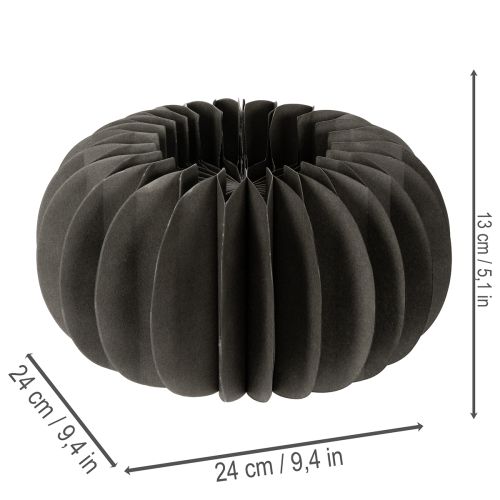 Wabenpapier Kürbis Dekoring 24cm Dunkelgrau 4 Stück | Floristik21.de