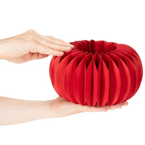 Set aus 4 Wabenpapier Kürbissen 24 cm Rot für Tisch- und Schaufensterdekoration | Floristik21.de