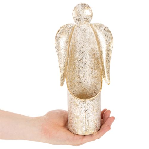 Kerzenhalter Engel 27 cm Metall Gold Innenbereich | Floristik21.de