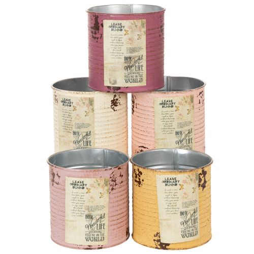 Artikel Deko Dose Shabby Chic Metall Ø11cm H10,5cm Verschiedene Farben