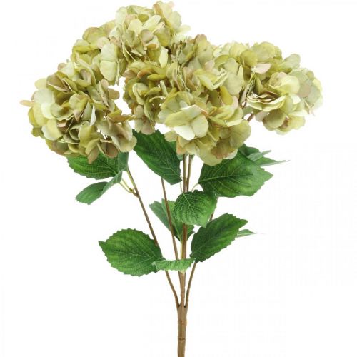 Hortensien Strauß künstlich Grün, Braun 5 Blüten 48cm Hortensien Strauß künstlich Grün, Braun 5 Blüten 48cm