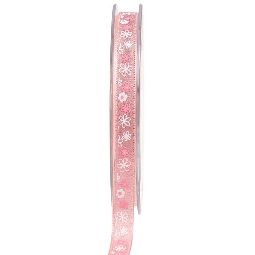 Geschenkband Blumen Dekoband Rosa Band 10mm 15m