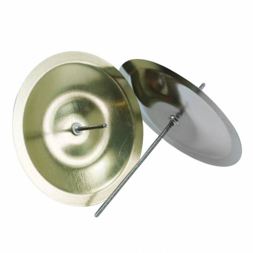 Floristik21 Kerzenhalter mit Dorn Gold Ø5cm 36 St