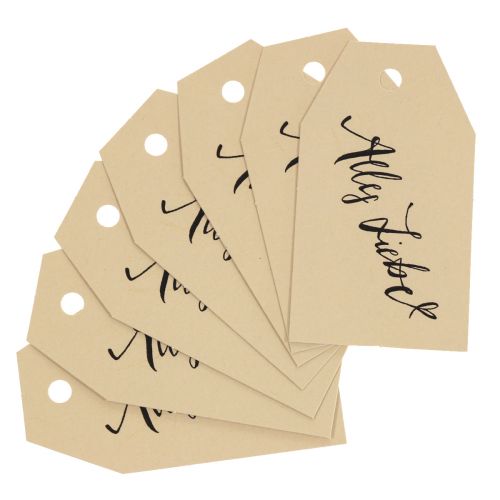 Floristik21 Geschenkanhänger bedruckt Papier Alles Liebe 4×7cm 24 St
