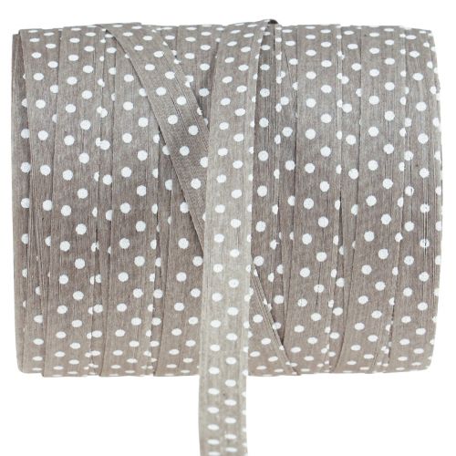 Floristik21 Geschenkband gepunktet Baumwollband Braun 10mm 100m