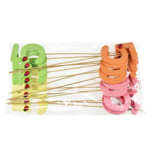 Artikel Zahlenstecker Geburtstag 5 Blumenstecker Holz 27,5cm 16 St