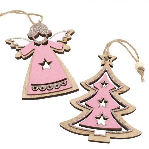 Floristik21 Christbaumschmuck Natur, Rosa 11cm 8St