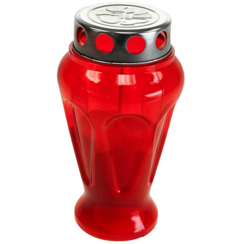 Floristik21 Rote Grabkerzen Ø9cm H17cm 4er-Set - Trauerlichter für Gedenken und Anteilnahme