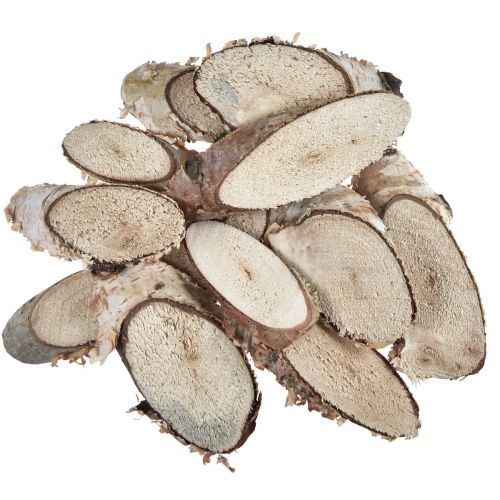 Floristik21 Holzscheiben Birke oval Birkenscheiben 4-9cm 450g