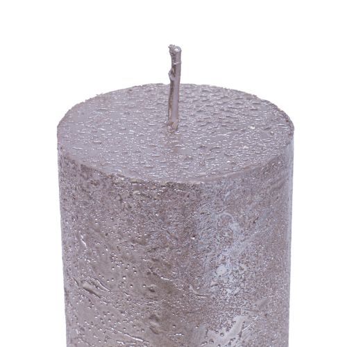 Artikel Stabkerzen Groß Platin Muster Glitter Ø50×H300mm 4 St