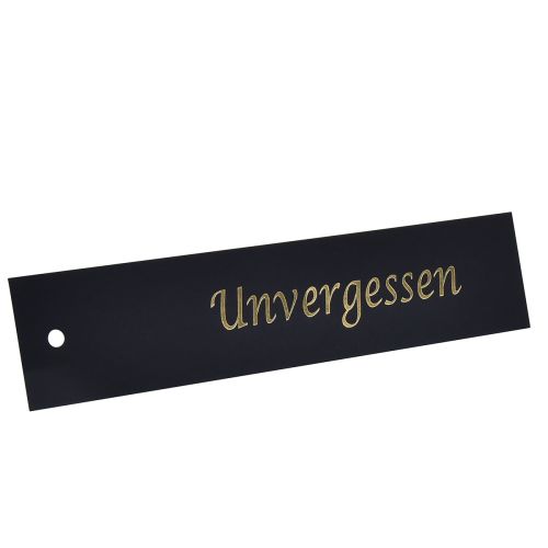 Floristik21 Anhänger Unvergessen Trauer Schwarz Gold 20x4,5cm 12St