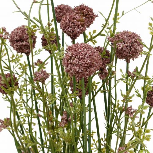 Floristik21 Künstliche Craspedia Violett Trommelstöckchen Kunstblumen 3St