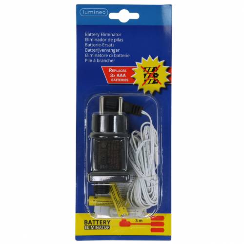 Floristik21 Batterie-Adapter Weiß 3m 4,5V 3 x AAA