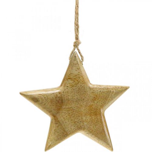 Adventsdeko, Stern aus Holz, Weihnachtsdeko Stern H9cm