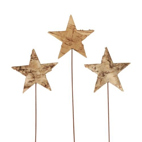Dekosterne zum Stecken Baumrinde Deko Sterne Advent 22cm 24St