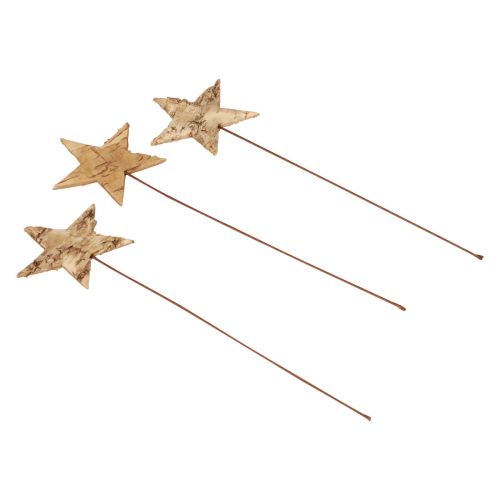 Artikel Dekosterne zum Stecken Baumrinde Deko Sterne Advent 22cm 24 St