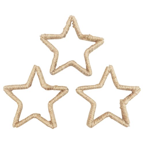 Floristik21 Adventsdeko Weihnachtsdeko Stern Dekostern Jute 13,5cm 6St