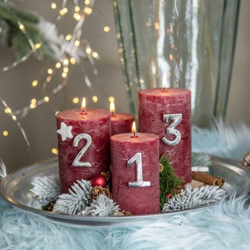 Floristik21 Adventszahlen Kerzen Kerzenpin Zahlen Advent 4,5cm 4St