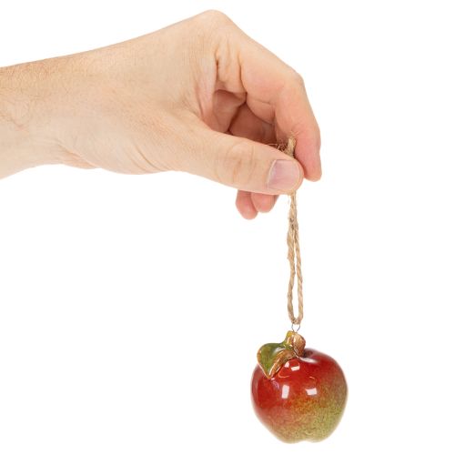 Artikel Keramikapfel Herbstdeko zum Hängen 5cm rot-grün 4er Set