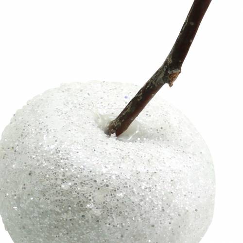 Floristik21 Deko-Äpfel Weiß mit Glitzer 5,5–6,5cm 12St