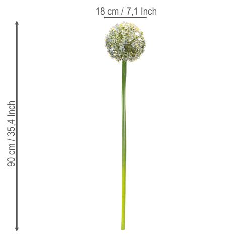 Artikel Hochwertiger künstlicher Blütenzweig Allium in Weiß, naturgetreue Optik, 90 cm