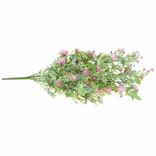 Floristik21 Strauß mit Gräsern und Blüten künstlich Rosa 53cm